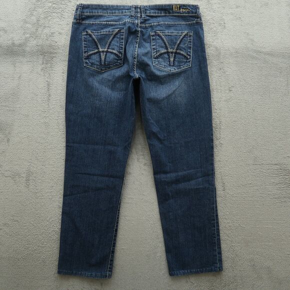 KUT from the Kloth Jeans Women's Size 12 Blue Mid-Rise Straight Denim 27" Inseam - Picture 13 of 16